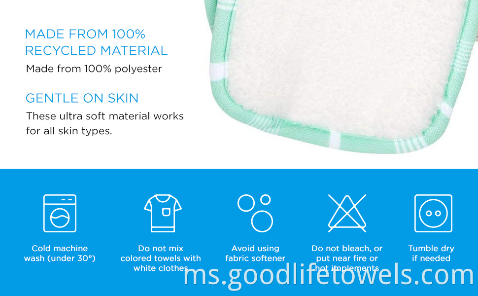 Soft Polyester Makeup Removal Cleaning Towel